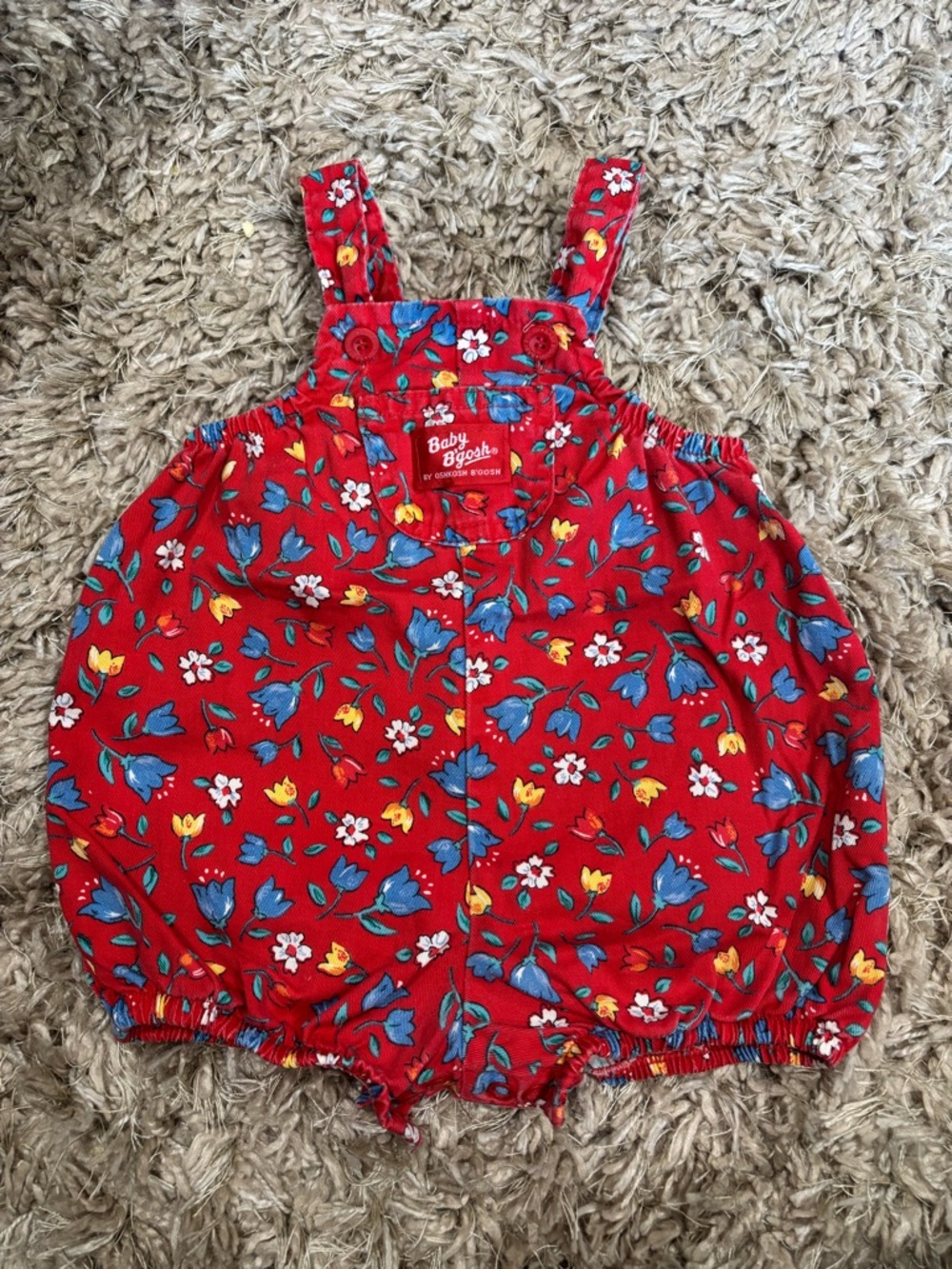 Vintage Girls Oshkosh B’gosh Floral Overall Romper￼